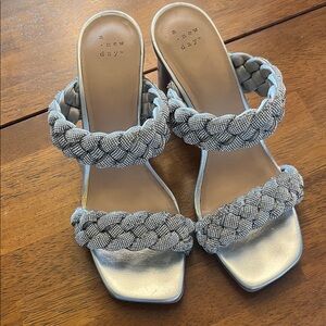 A New Day Silver Braided Heels